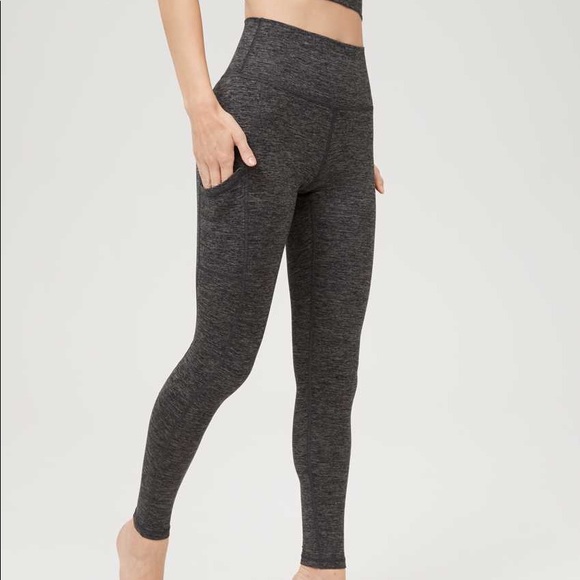 AERIE OFFLINE THE HUGGER HIGH WAISTED LEGGING CHARCOAL GREY